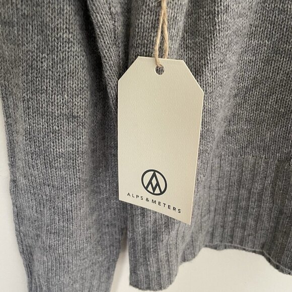 ALPS & METERS Ski Race Knit Sweater L NWT Light Gray Turtleneck Merino Cashmere - Picture 5 of 9